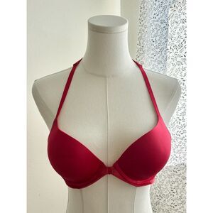 Victoria’s Secret Very Sexy Bra 34B Red Velvet Push Up Racerback Front Close